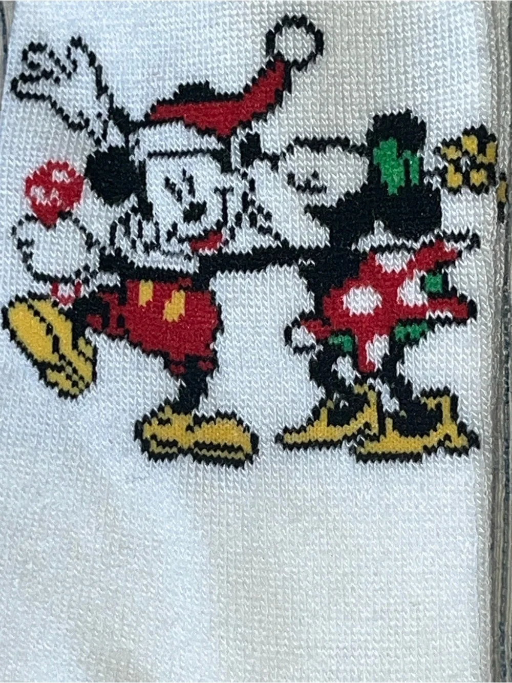 NWT VTG Deadstock 90’s Mickey & Co. Christmas Socks - Mickey & Minnie Sz M